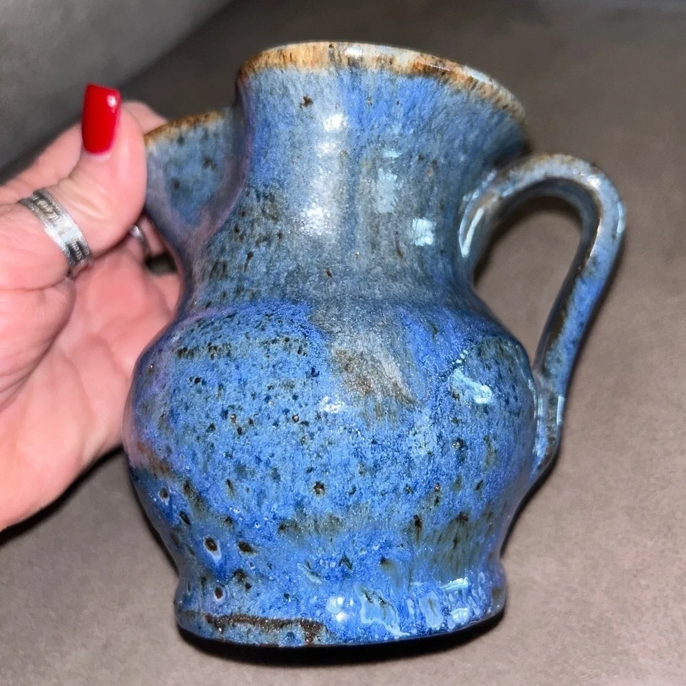 50%offw❤️ Vintage Monticello Studio Art Pottery Pitcher Signed 4.5 x 5”DR04